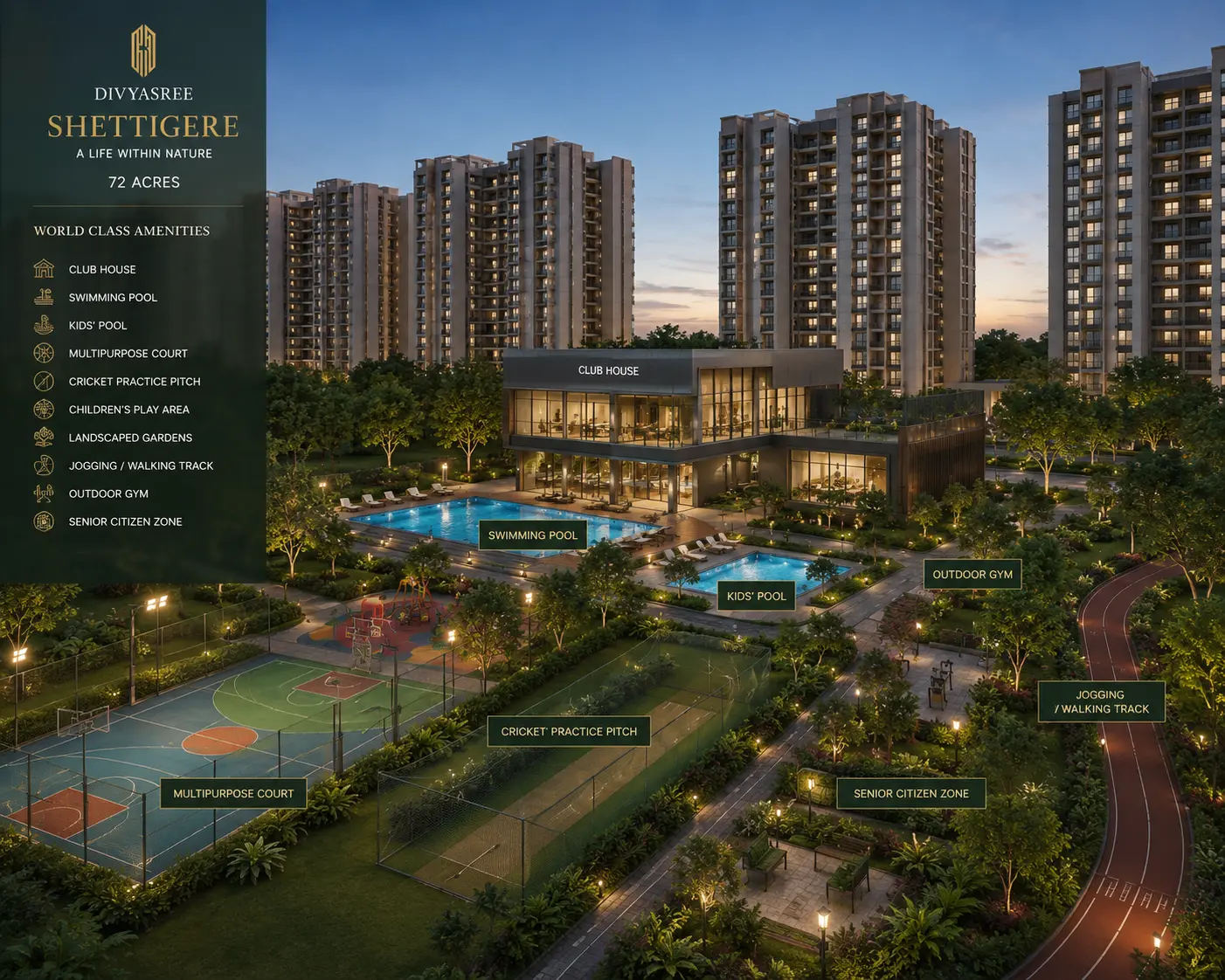 Divyasree Shettigere expected clubhouse and amenities